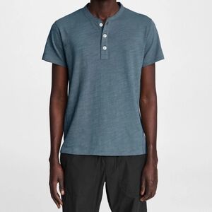 Rag & Bone men's grey short-sleeve crewneck henley size small